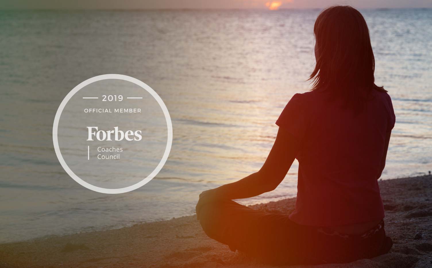 Jon Dwoskin's Forbes Coaches Council Article: Three Ways To Slow Down And Calm Your Ego - woman mediating at water's edge